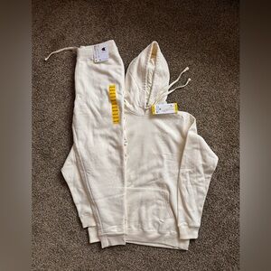 Champion Cream Hoodie and Sweatpants Set